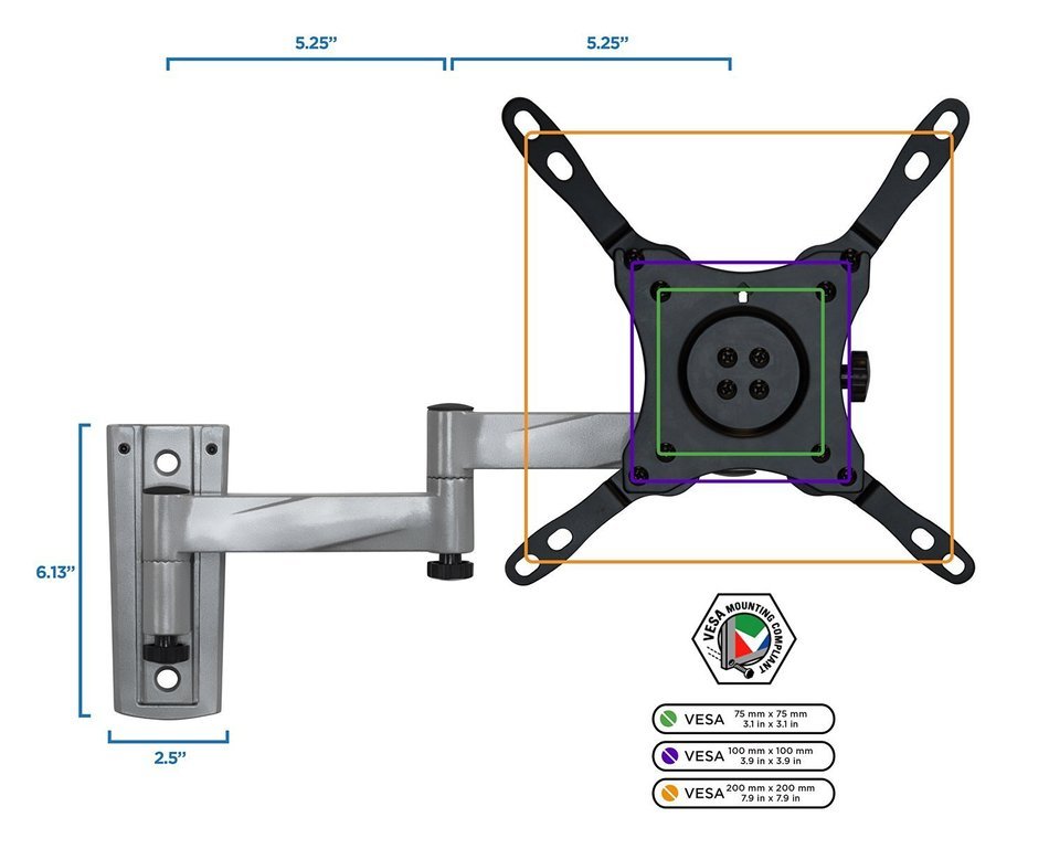 Mount-It! RV TV Mount, Lockable Full Motion TV Wall Mount Designed Specifically for RV or Mobile Home Use Single... N9