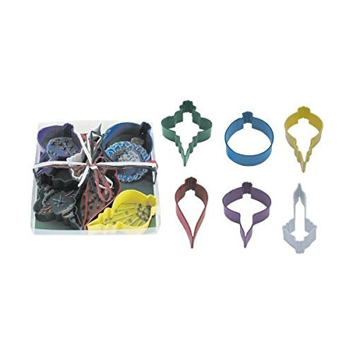 Ornament Colored Tin Cookie Cutter 6 Piece Set L1866
