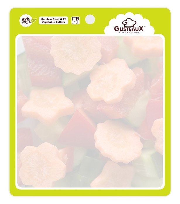 Gusteaux Vegetable Cutter - Set of 10 Pieces - Stainless Steel Flower Shapes - Four Large & Four Small Cutters... N2