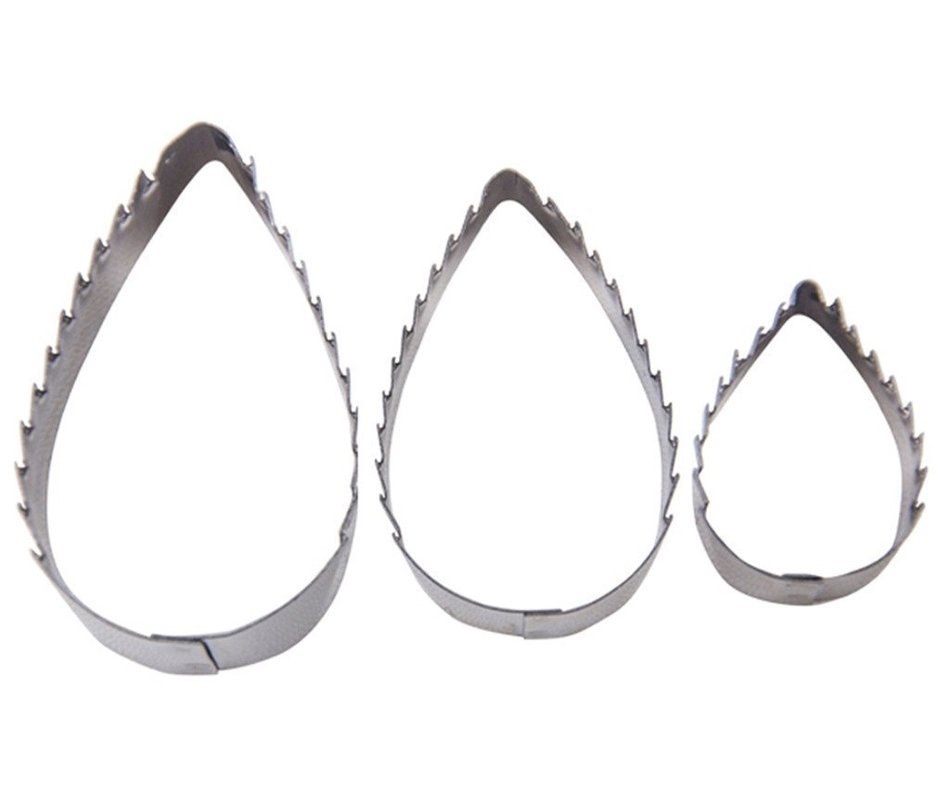 FOUR-C Fondant Tools Rose Leaf Cupcake Cutters Gumpaste Petal for Cake Decorations Color Silver N3