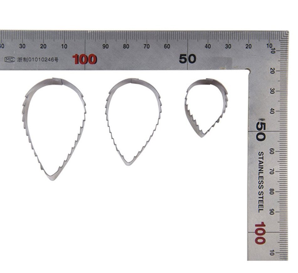 FOUR-C Fondant Tools Rose Leaf Cupcake Cutters Gumpaste Petal for Cake Decorations Color Silver N4