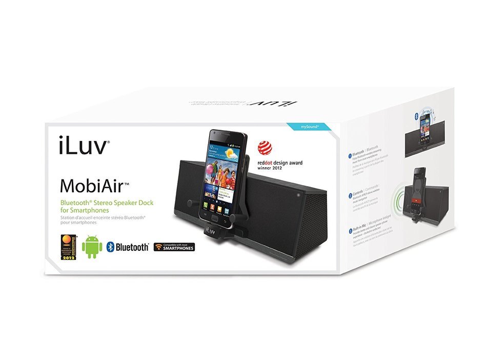 iLuv iMM377BLK MobiAir Bluetooth Stereo Speaker Dock for Smartphones with Micro-USB Charging, Black N4