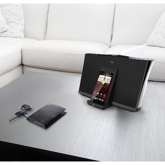 iLuv iMM377BLK MobiAir Bluetooth Stereo Speaker Dock for Smartphones with Micro-USB Charging, Black N31