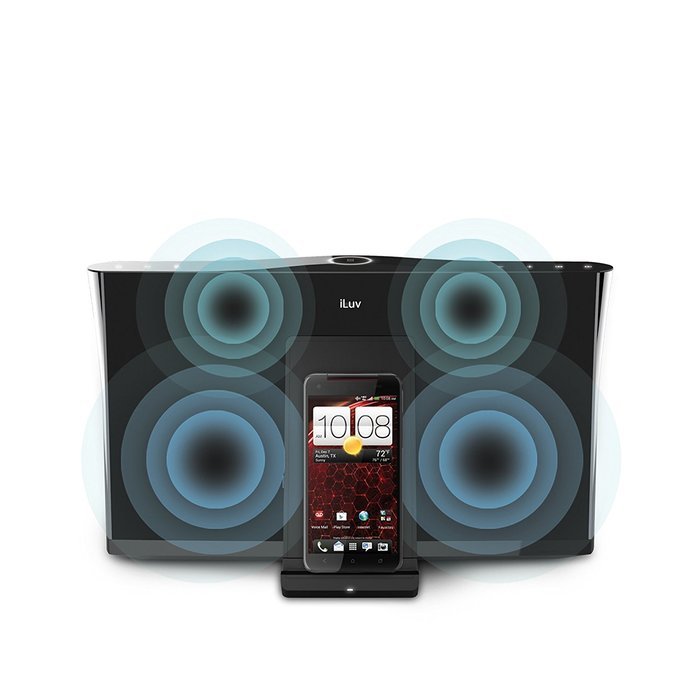 iLuv iMM377BLK MobiAir Bluetooth Stereo Speaker Dock for Smartphones with Micro-USB Charging, Black N39