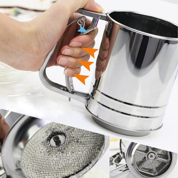 Ace Flour Sifter &ndash; Brilliant 3 Cup Mess Free Flour Sifter | Ergonomic One Handed Design | Superb for Flour and... N2
