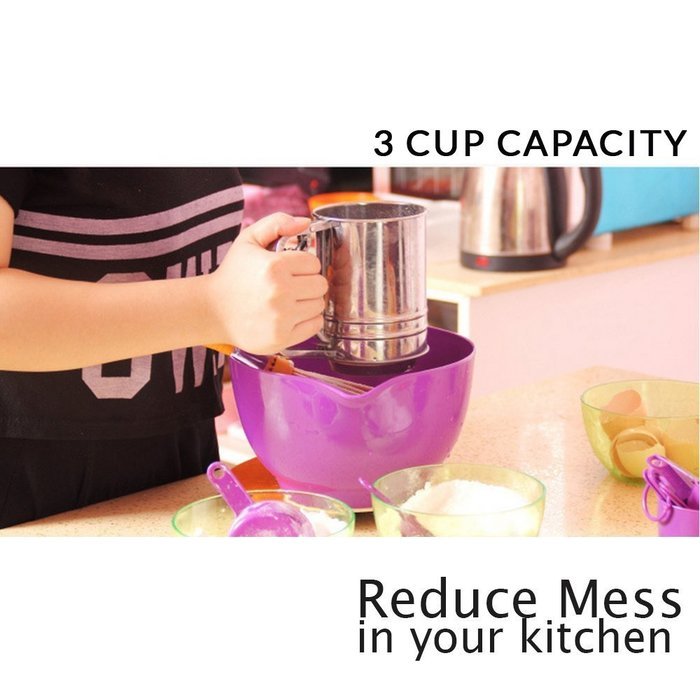 Ace Flour Sifter &ndash; Brilliant 3 Cup Mess Free Flour Sifter | Ergonomic One Handed Design | Superb for Flour and... N4