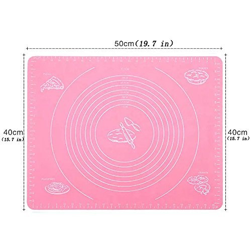 15.7''*19.7''(40cm*50cm) Large Massive Dough Pastry Fondant Non-stick Silicone Work Rolling Baking Mat Pastry... N7