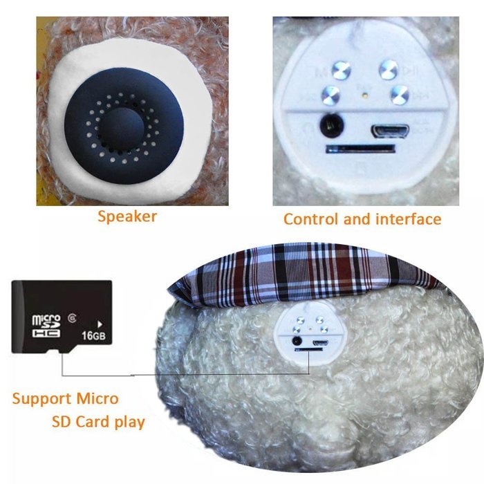 11.8 Inches Multifunctional Teddy Bear Plush Toy Bluetooth Wireless Micro SD Memory Card Stereo Speaker w/ FM... N23