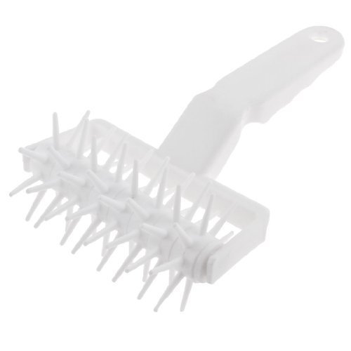 Water & Wood White Plastic 64 Spikes Pastry Dough Roller Docker 7.8" Long