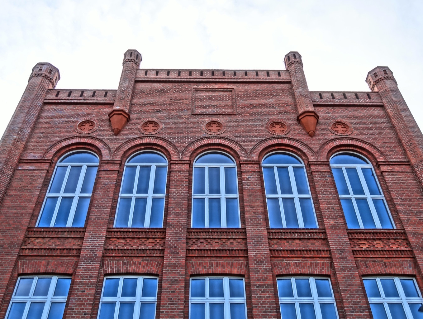 Brick building facade in Poland free image download