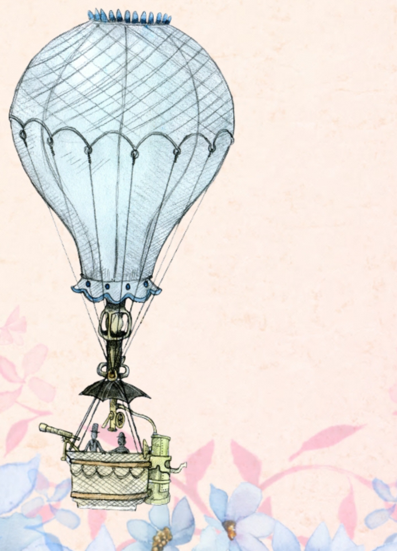 воздушный шар с цветами картинки
