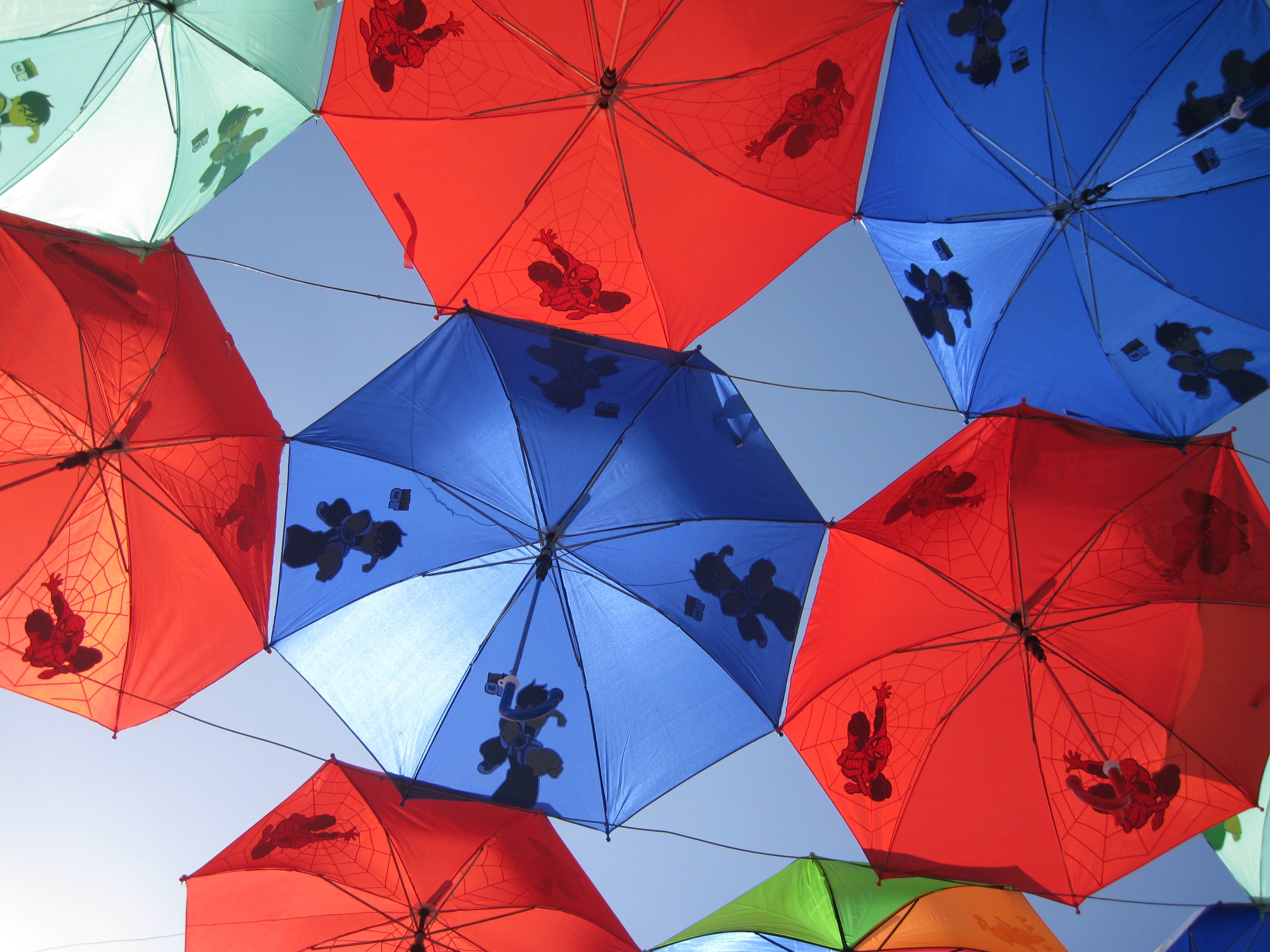 Umbrellas red blue patterns free image download