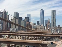 Brooklyn Bridge and architecture of the Manhattan