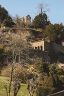 Picturesque scenery of castles in burgundy