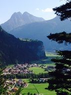 panoramic bird's-eye view of Valley Tyrol