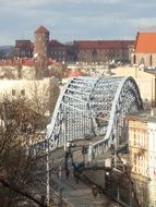 architecture of the steel bridge in Krakow