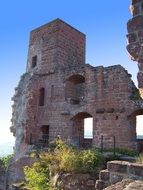 ruin of castle at summet evening, germany