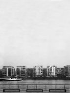 Black and white view of Frankfurt City