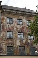 painted facade of an old historic building