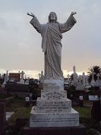 monument at the cemetery near the graves