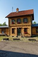 old wooden railway station