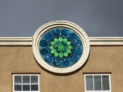 colorful stain on the modern building