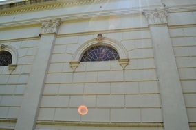 light in the window on the church