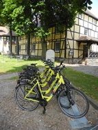 bicycles in a park in western pomerania