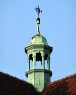 tower of holy trinity church at sky, poland, bydgoszcz