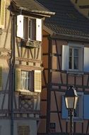 frame buildings in the old town in Colmar