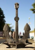 old anchor in park, monument, poland