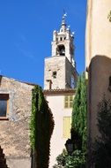 provence church at blue sky background, France