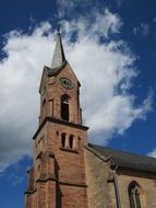 church steeple with a bell tower in Kirkel