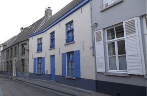 Small houses street in city