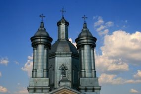 blue building of a church