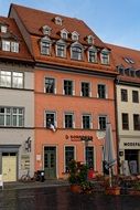 pink building on old street in weimar