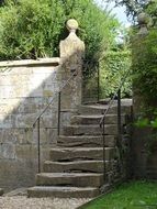 stone staircase in an old country house, england