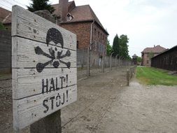 side view on contractional camp auschwitz