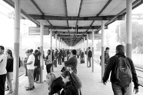 tram station filled with people