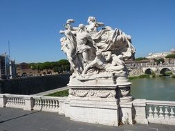 sculpture on the bridge over the river Tiber