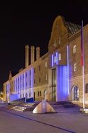 Night photo of the building in Würzburg