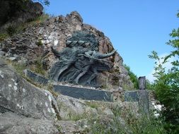 war alsace monument on a rock