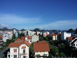 View from the height of the residential area of the city