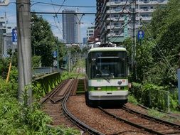 Tram on the track