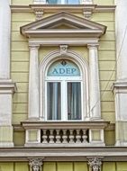 window on the facade of an old building in poland