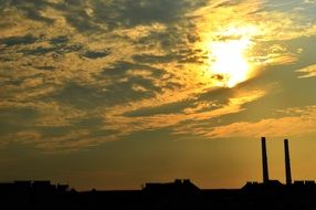 Beautiful sunset in the city