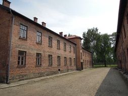 the old buildings of the concentration camp auschwitz