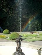 fountain rainbow, warsaw, poland