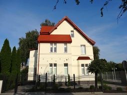 country house with red roof, poland, bydgoszcz