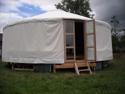 white tent house